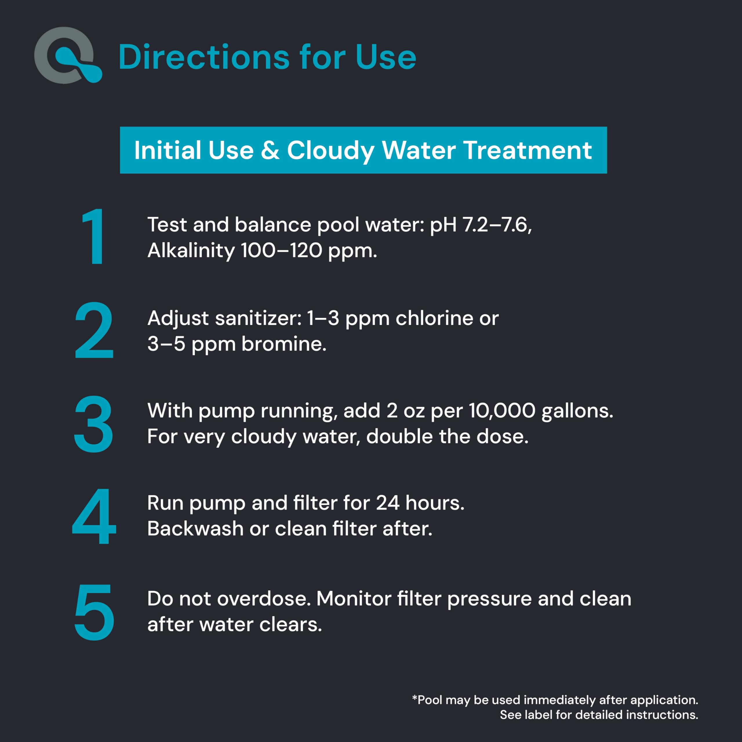 MAV AquaDoc Saltwater Pool Clarifier 32oz close-up of label