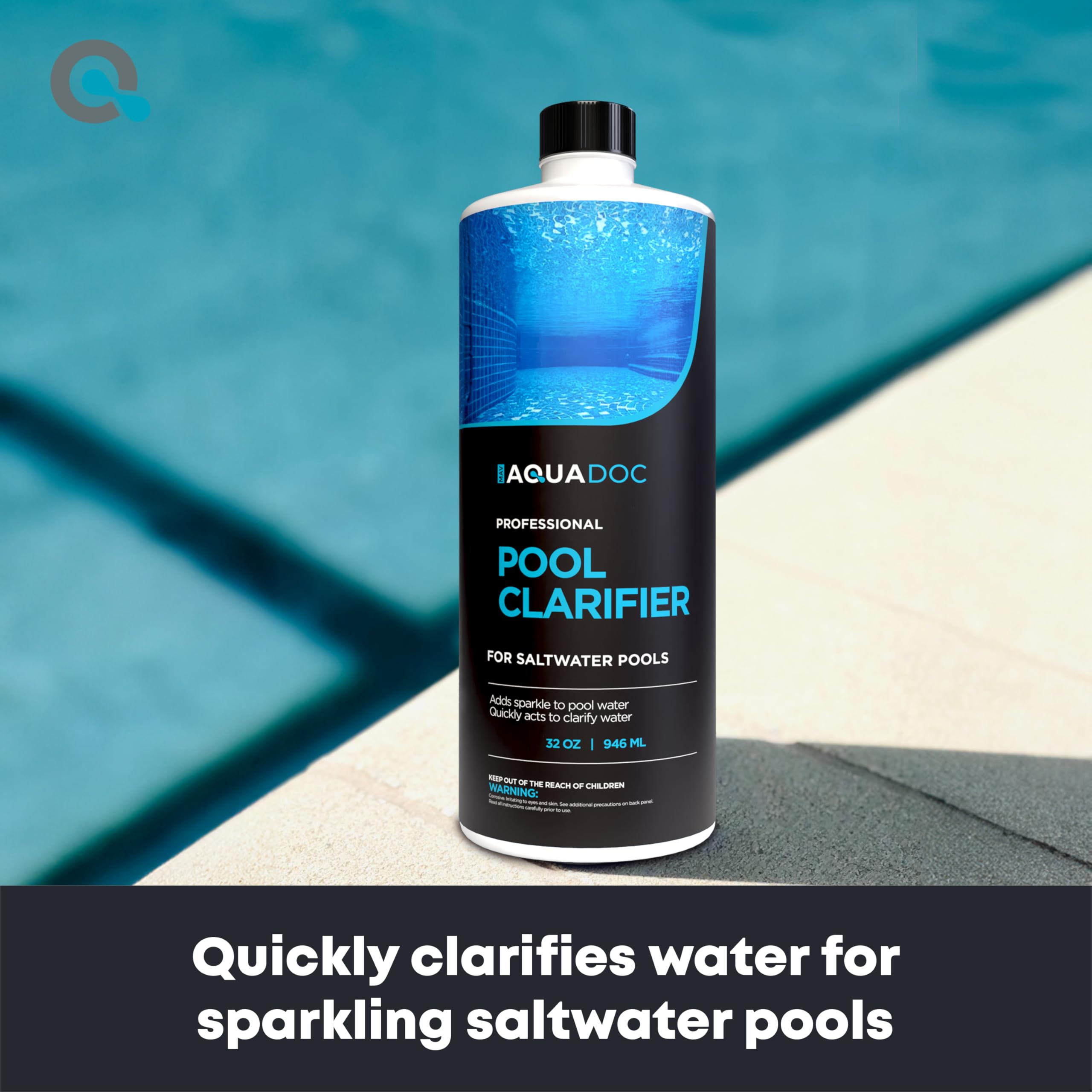 MAV AquaDoc Saltwater Pool Clarifier 32oz side view