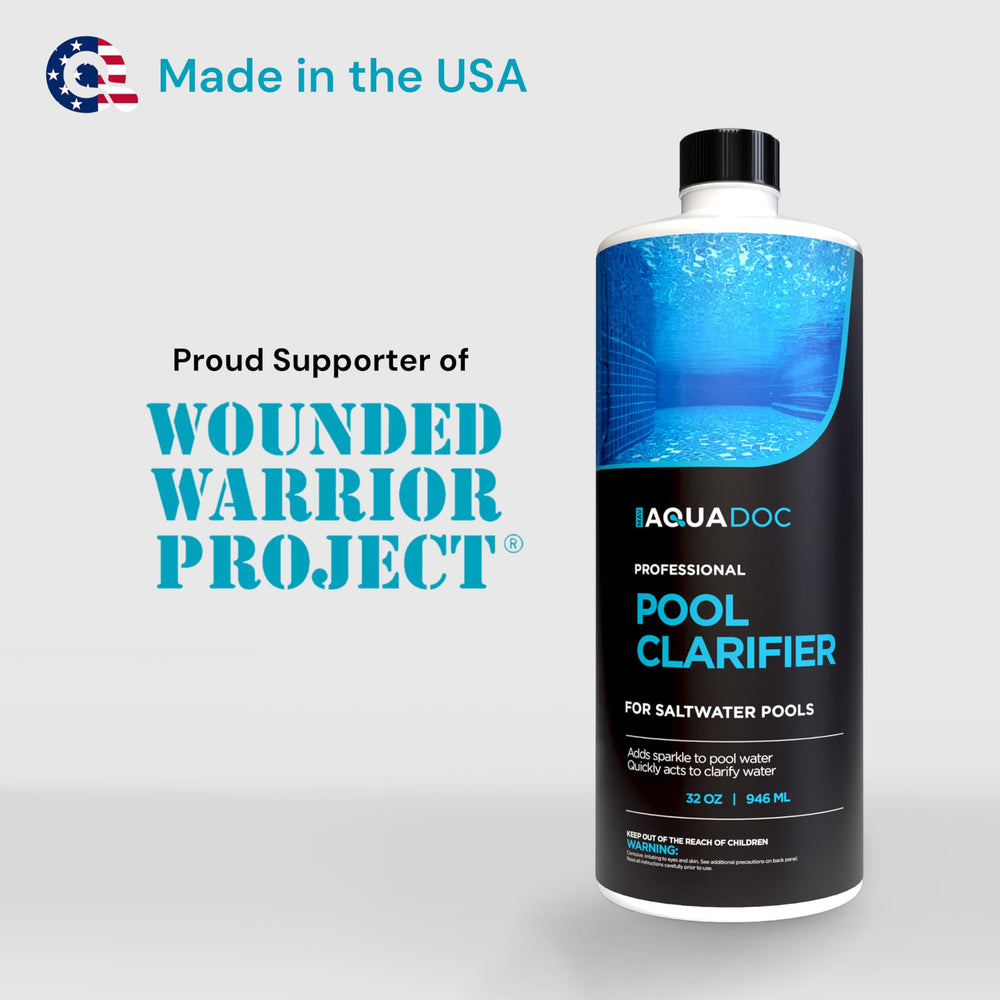 MAV AquaDoc Saltwater Pool Clarifier 32oz with pool setup