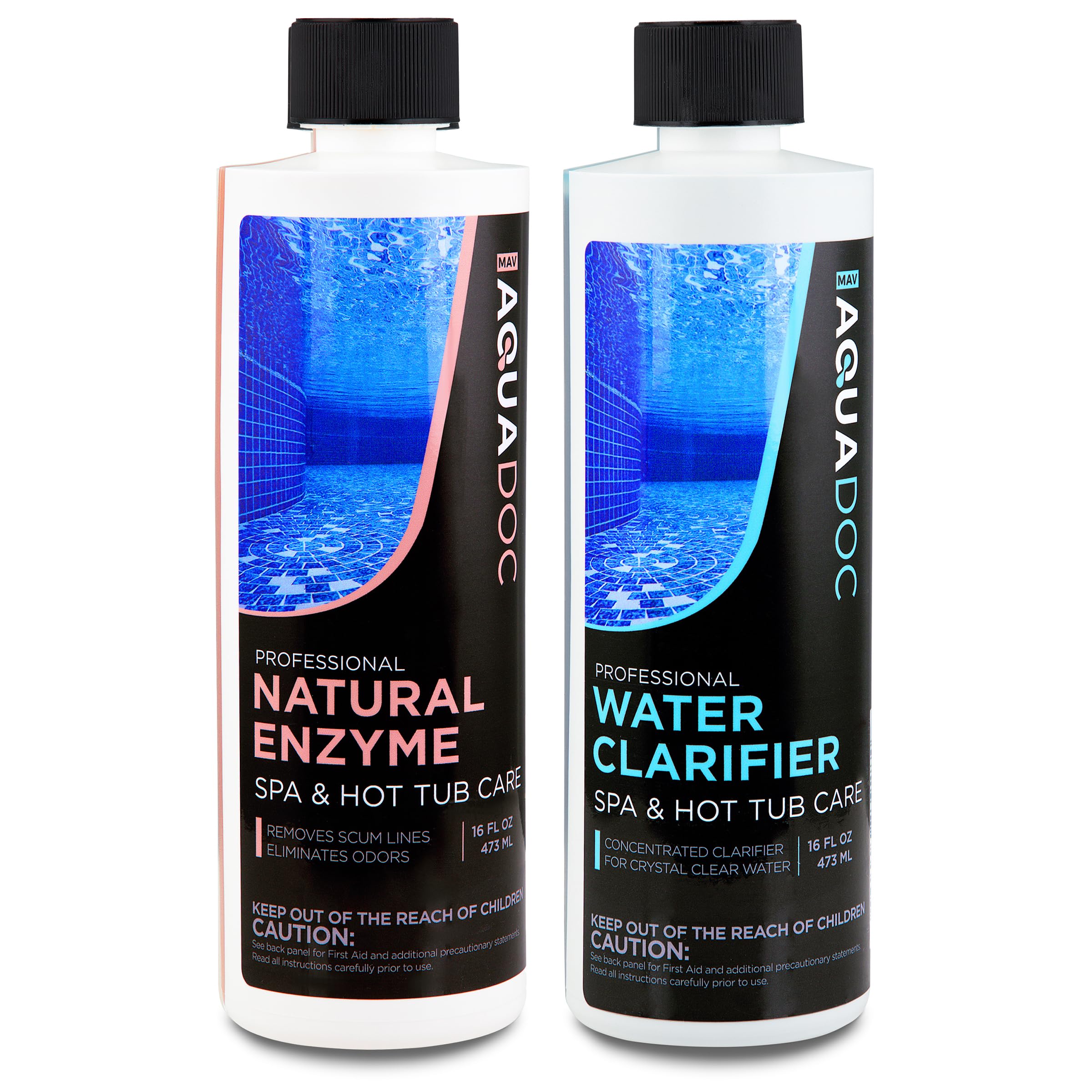 MAV AquaDoc Spa Enzyme and Clarifier Bundle 32oz front view