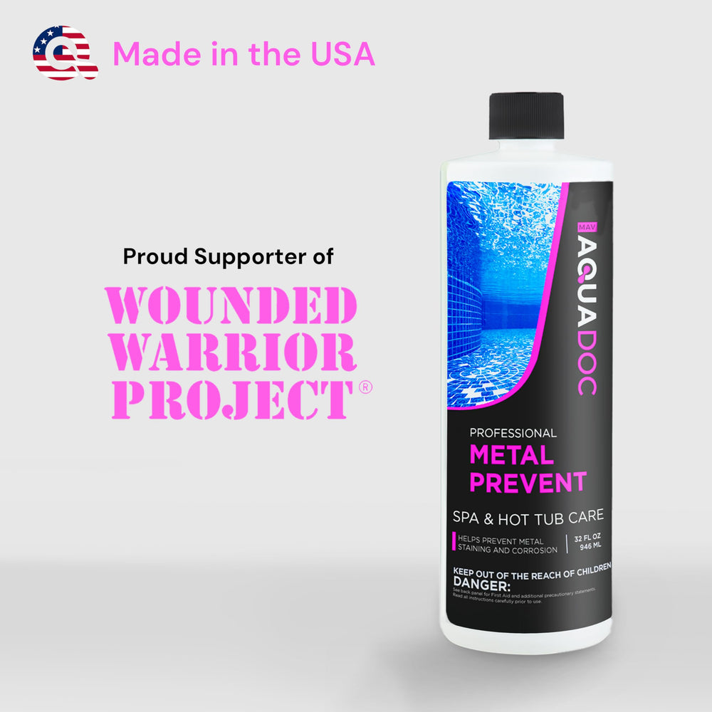 MAV AquaDoc Spa Metal Control 32 oz liquid side view