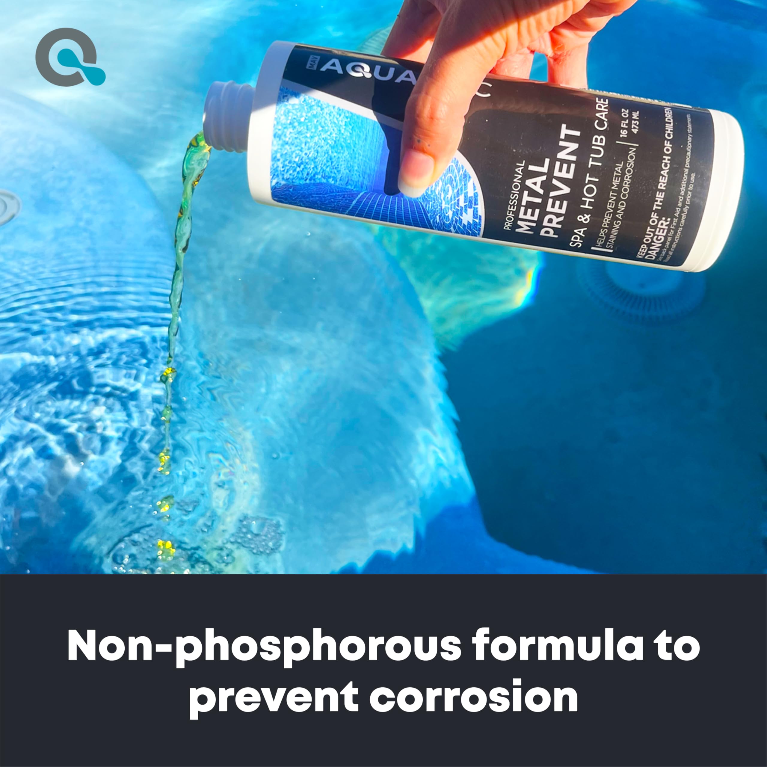 MAV AquaDoc Spa Metal Control liquid label close-up