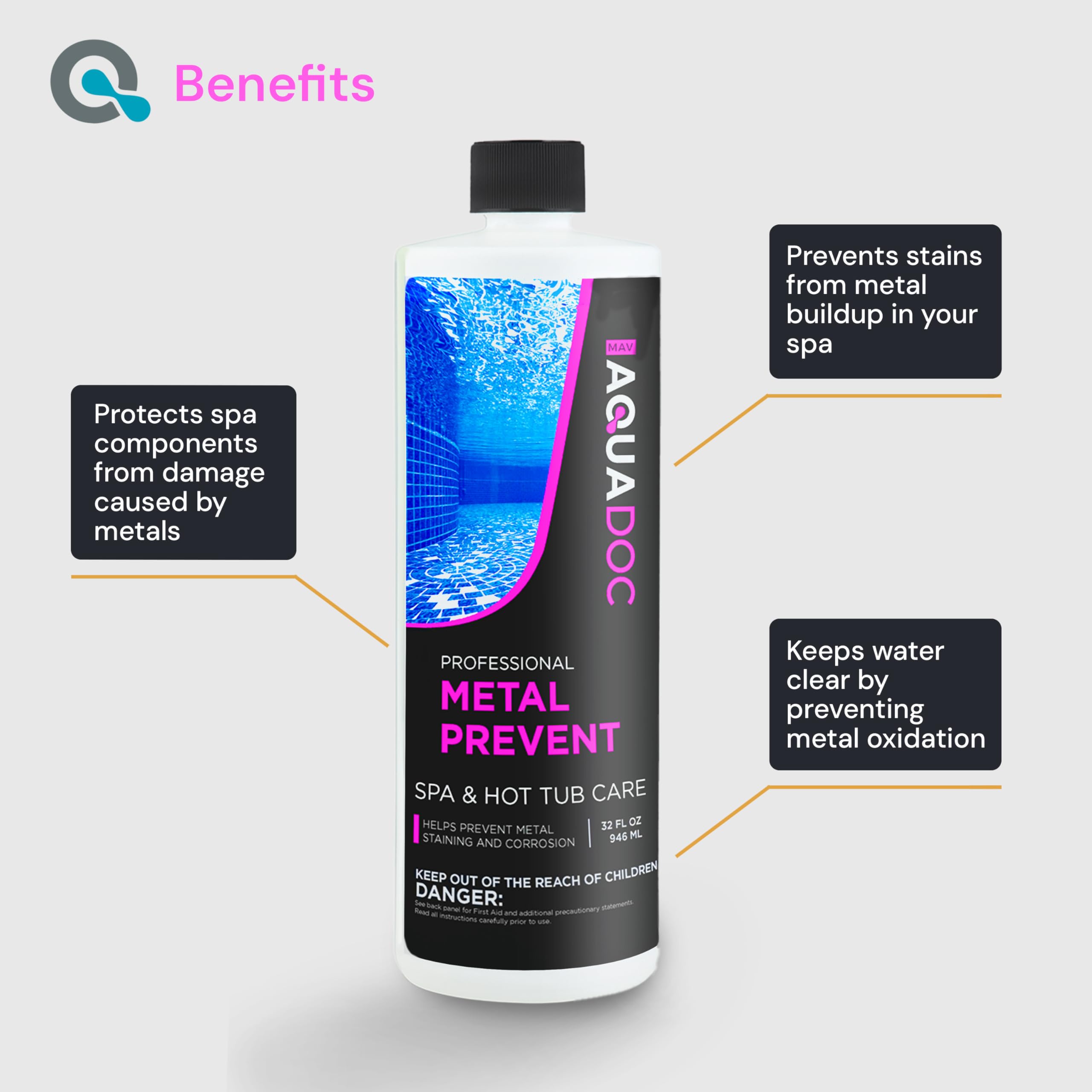 MAV AquaDoc Spa Metal Control liquid on a hot tub