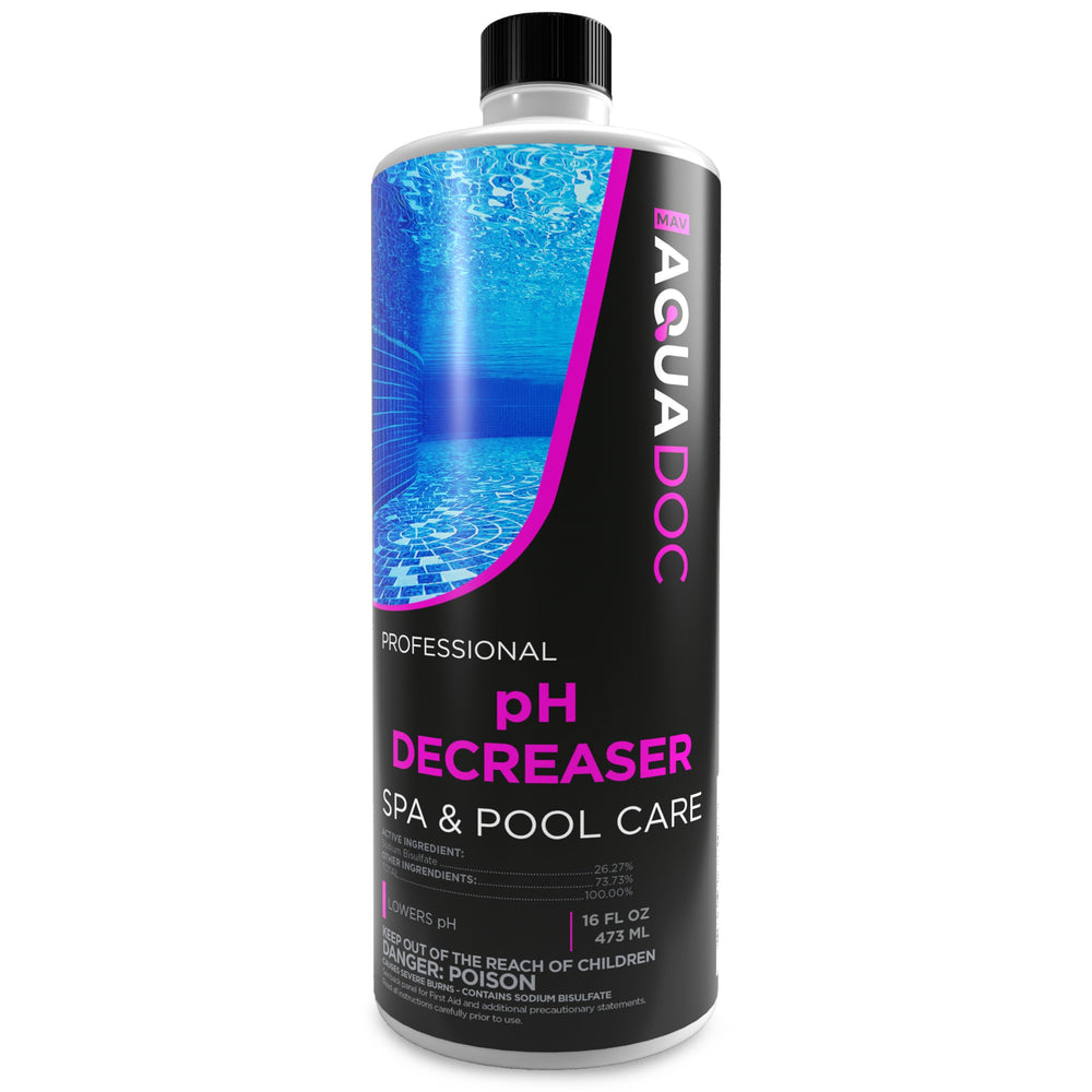 MAV AquaDoc Spa pH Decreaser 16 oz bottle front view