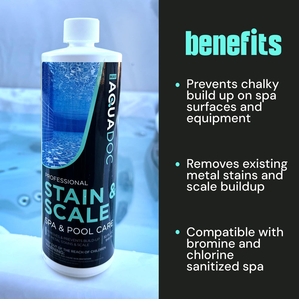 MAV AquaDoc Spa Stain and Scale Control 32 oz side view