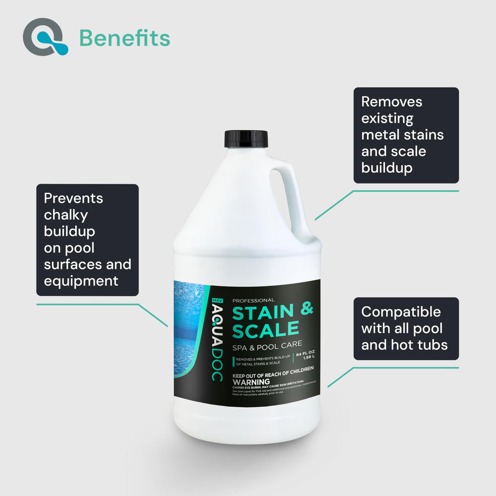 MAV AquaDoc stain and scale remover bottle side view