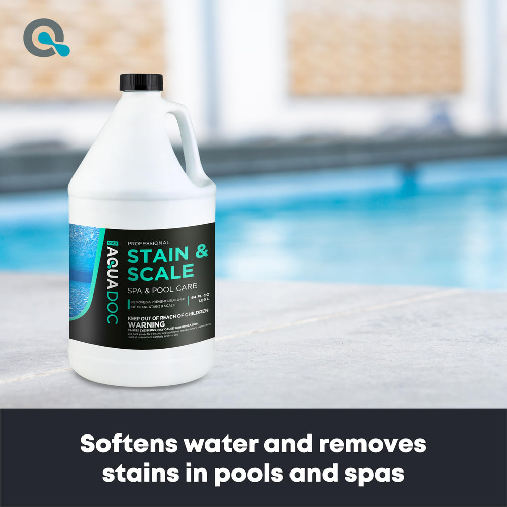 MAV AquaDoc stain remover label showing usage instructions
