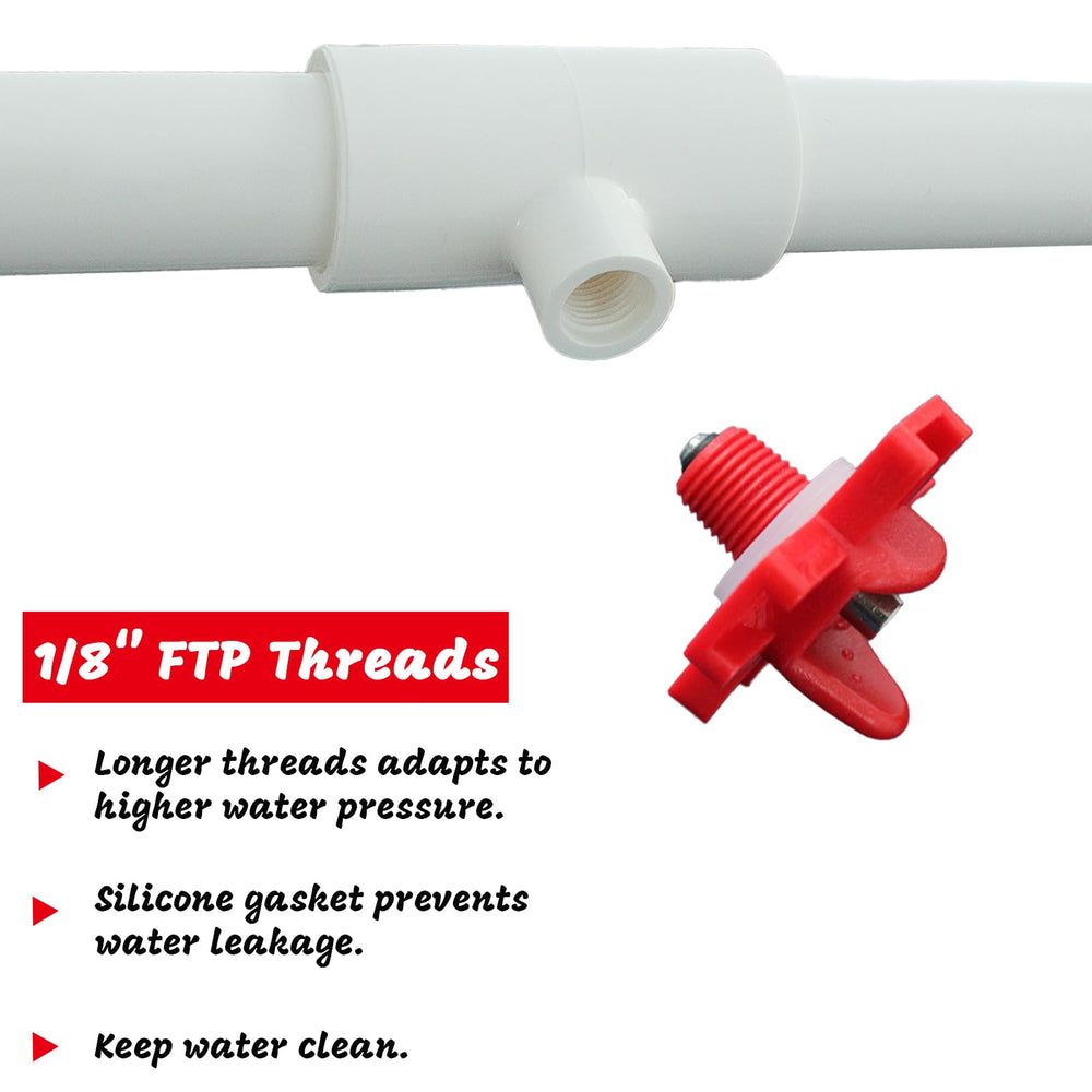 MAVGZUL Chicken waterer nipple with PVC tee fittings