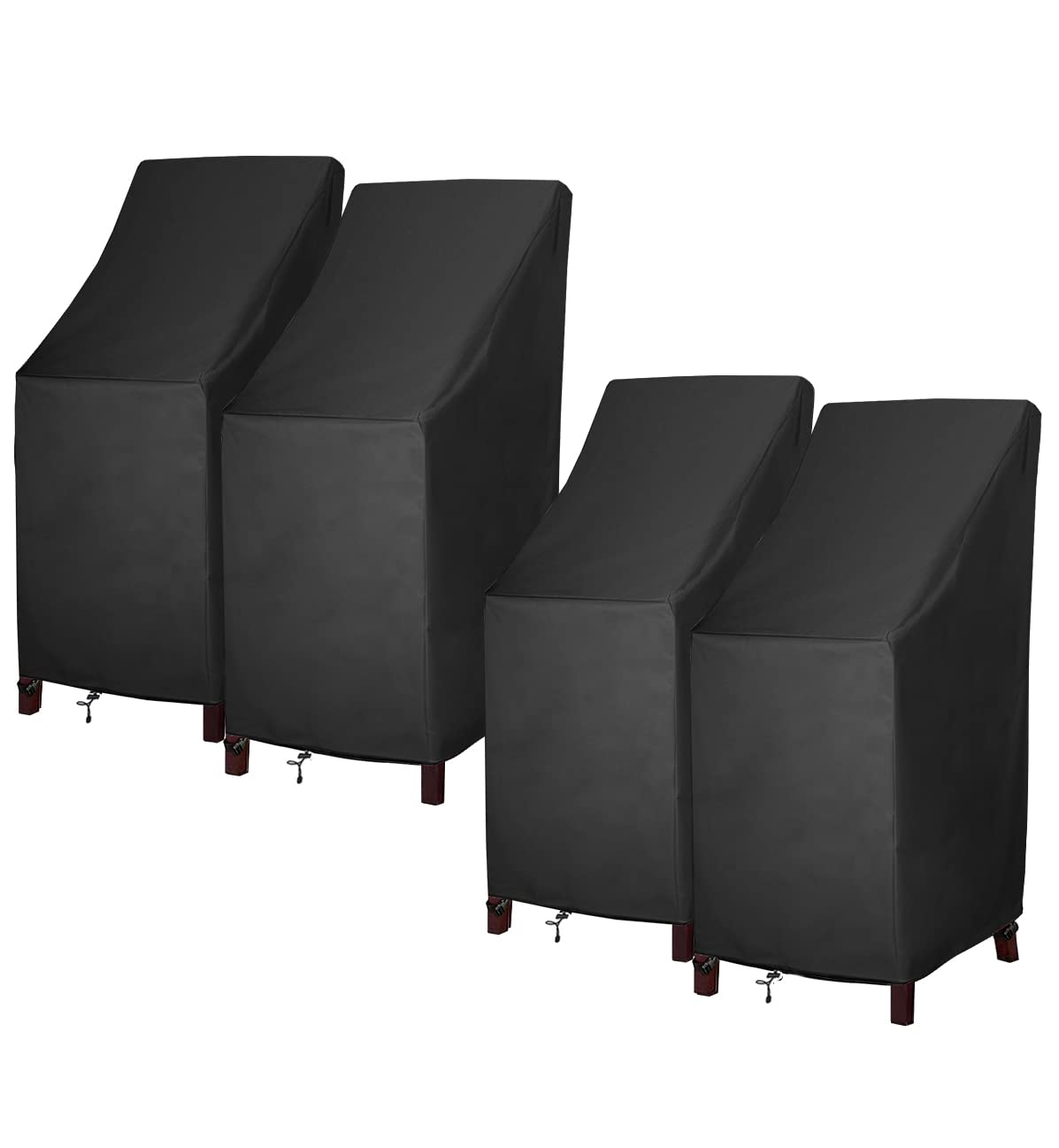 MAVINCHER Stackable Patio Chair Covers black front view