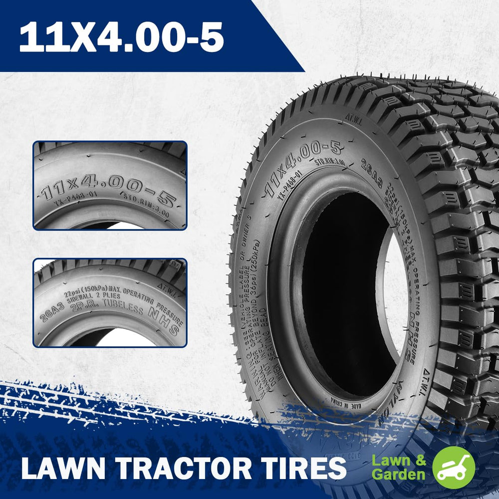 MaxAuto 11x4.00-5 turf tire side view