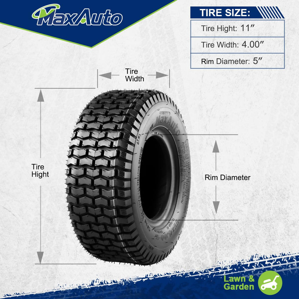 MaxAuto turf tires on a lawn mower