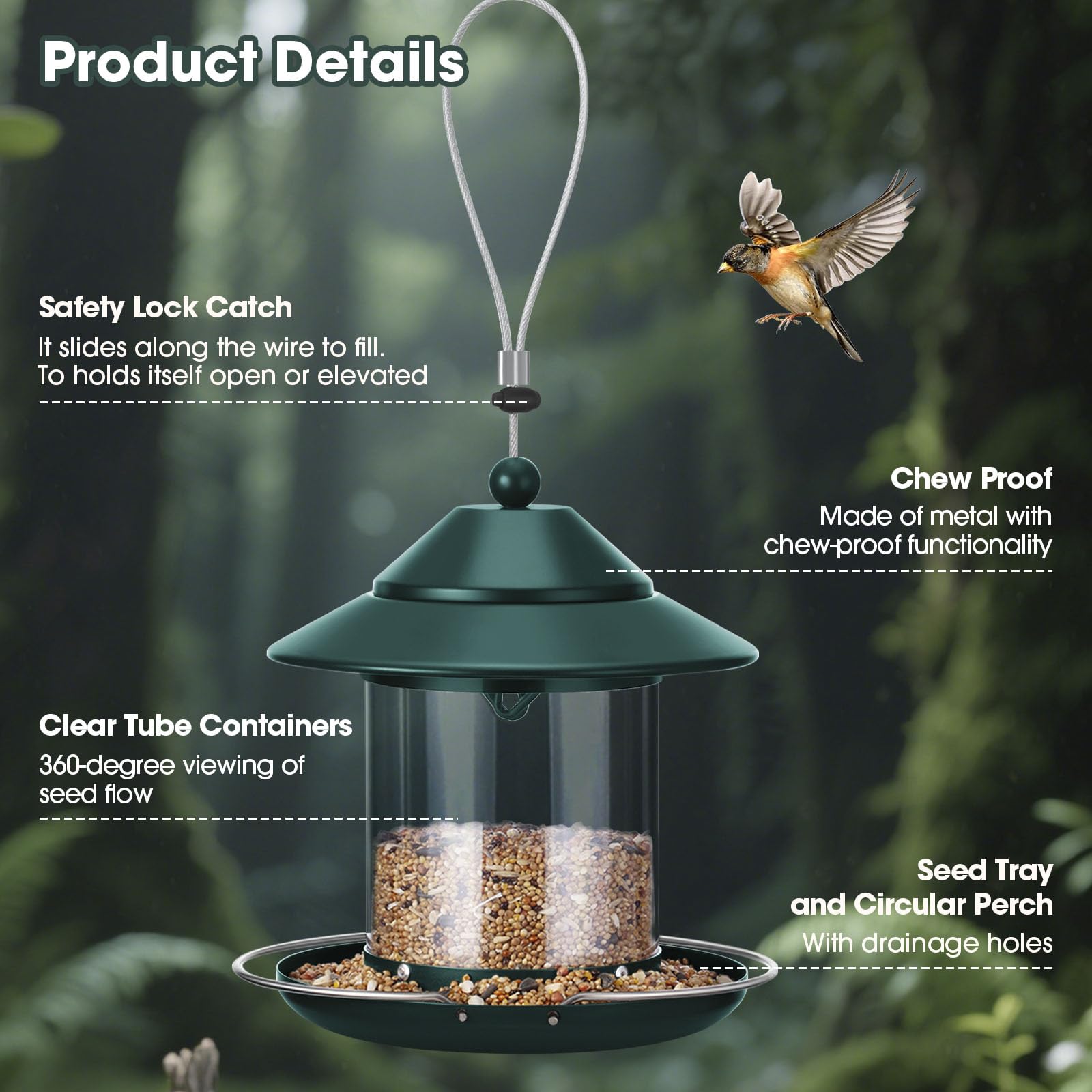 MAXDORIA bird feeder installed in a garden setting