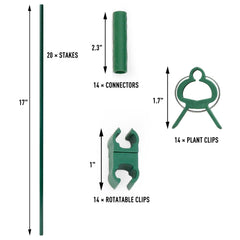 MAXPACE garden stakes supporting tomato plants in a garden