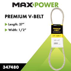 Maxpower 1/2" x 37" Kevlar V-Belt packaging