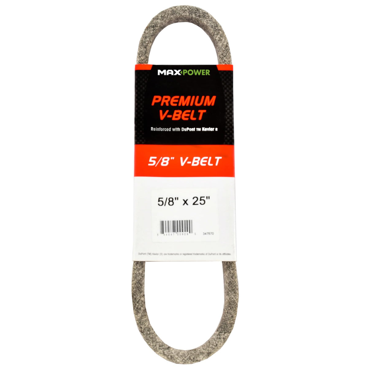 Maxpower 5/8" x 25" Kevlar V-Belt front view