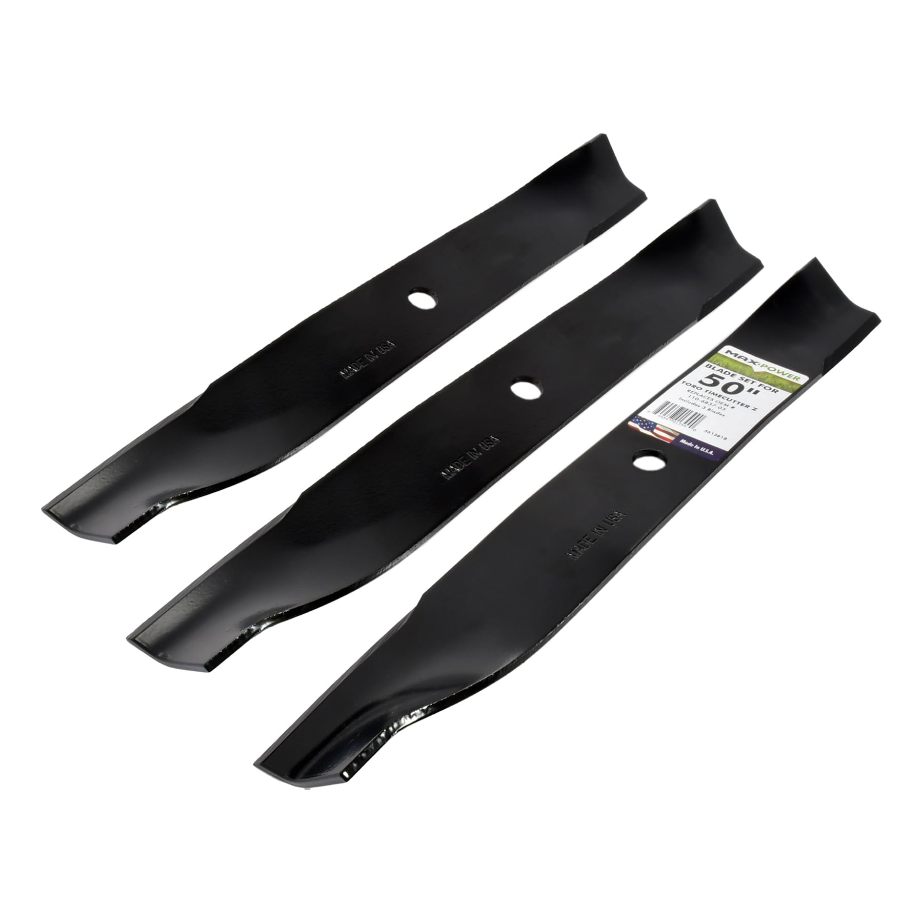Maxpower 561381B blades in outdoor setting, ready for use