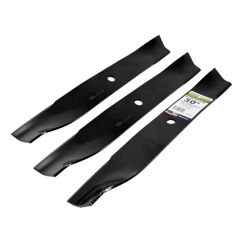 Maxpower 561381B blades in outdoor setting, ready for use