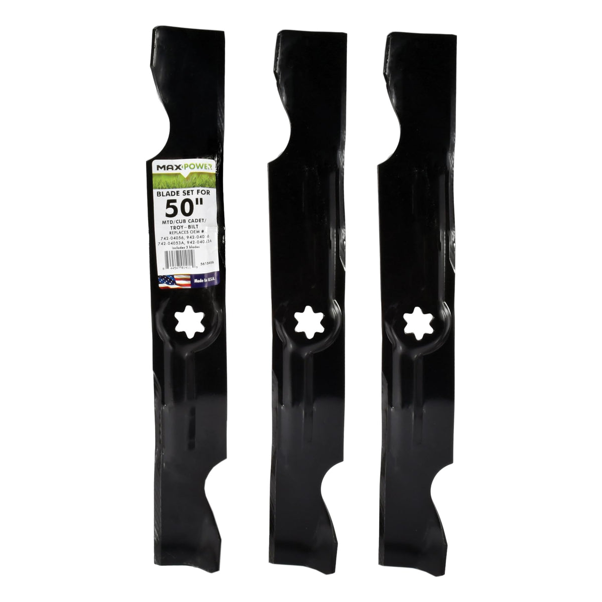 Maxpower 561545B 3 Blade Set for 50 in. Mowers, front view