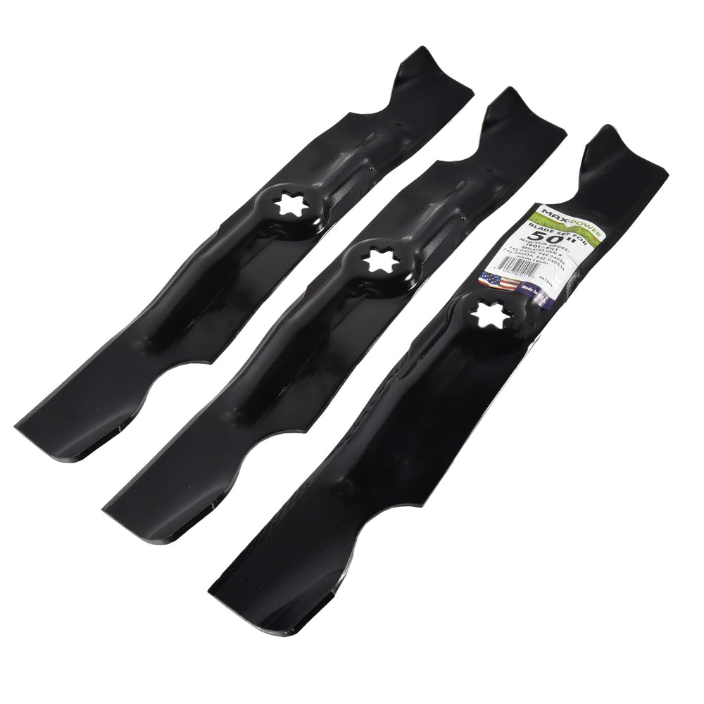 Maxpower 561545B blades ready for installation on mower