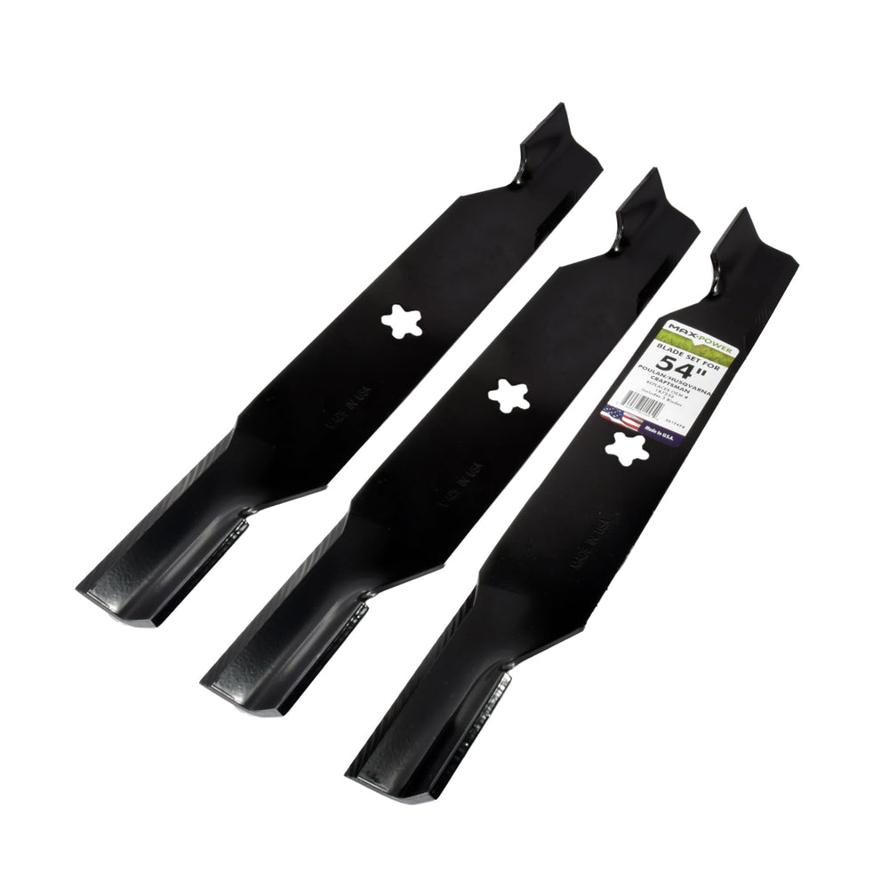Maxpower 561747B blades in packaging on a wooden surface