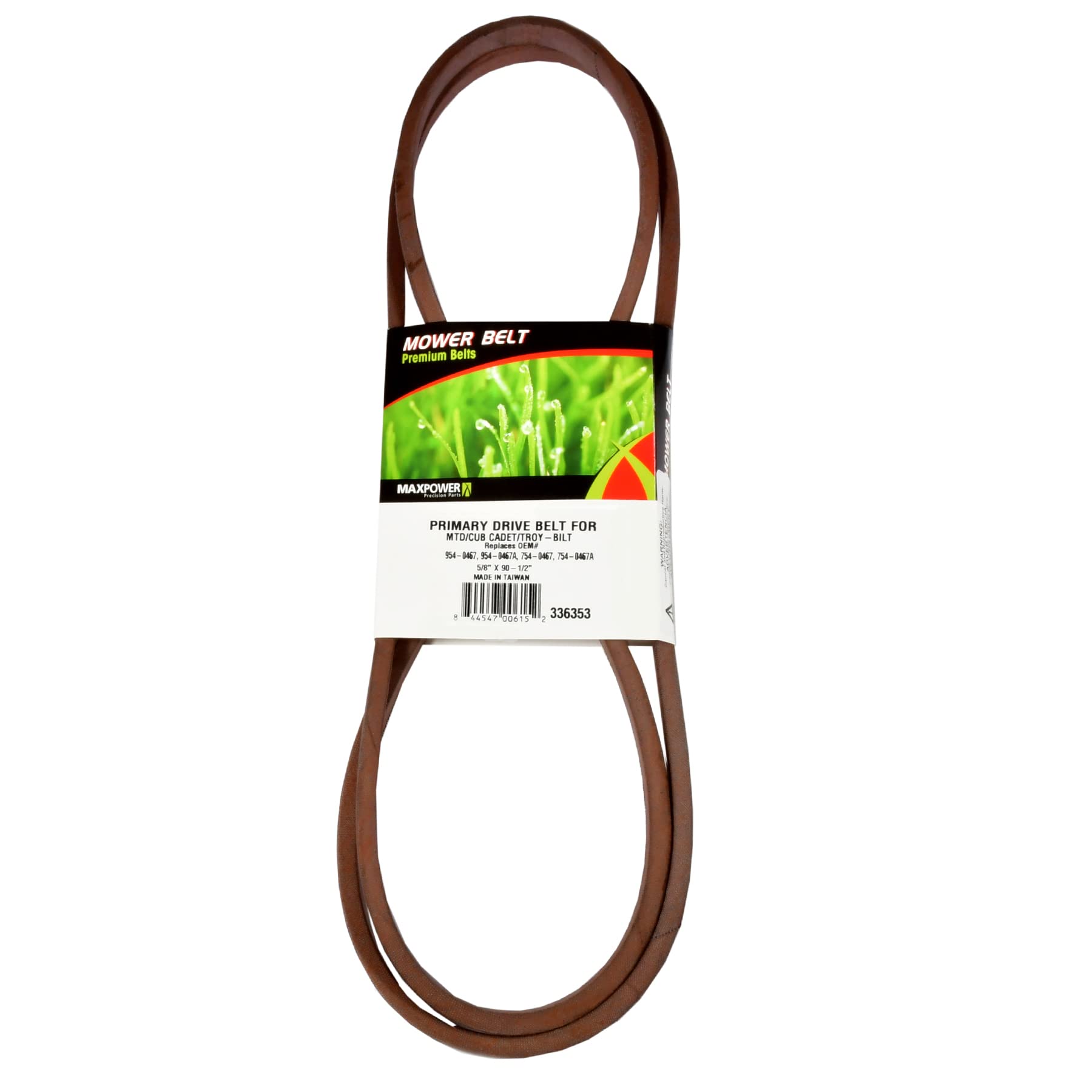 Maxpower Primary Drive Belt 90-1/2 inch length front view
