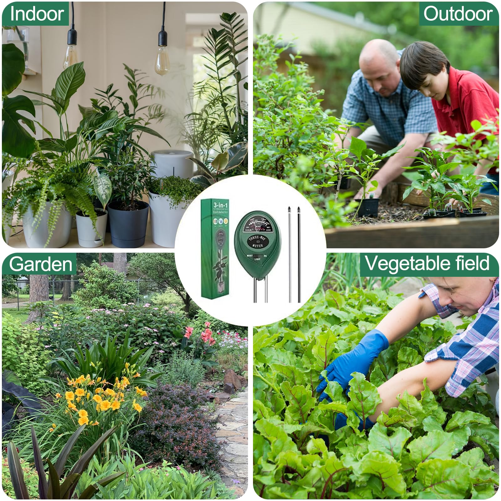 Maxsolve Soil Tester outdoors checking garden soil