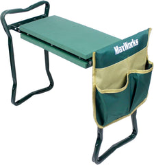 MaxWorks Folding Garden Kneeler and Seat, Green front view