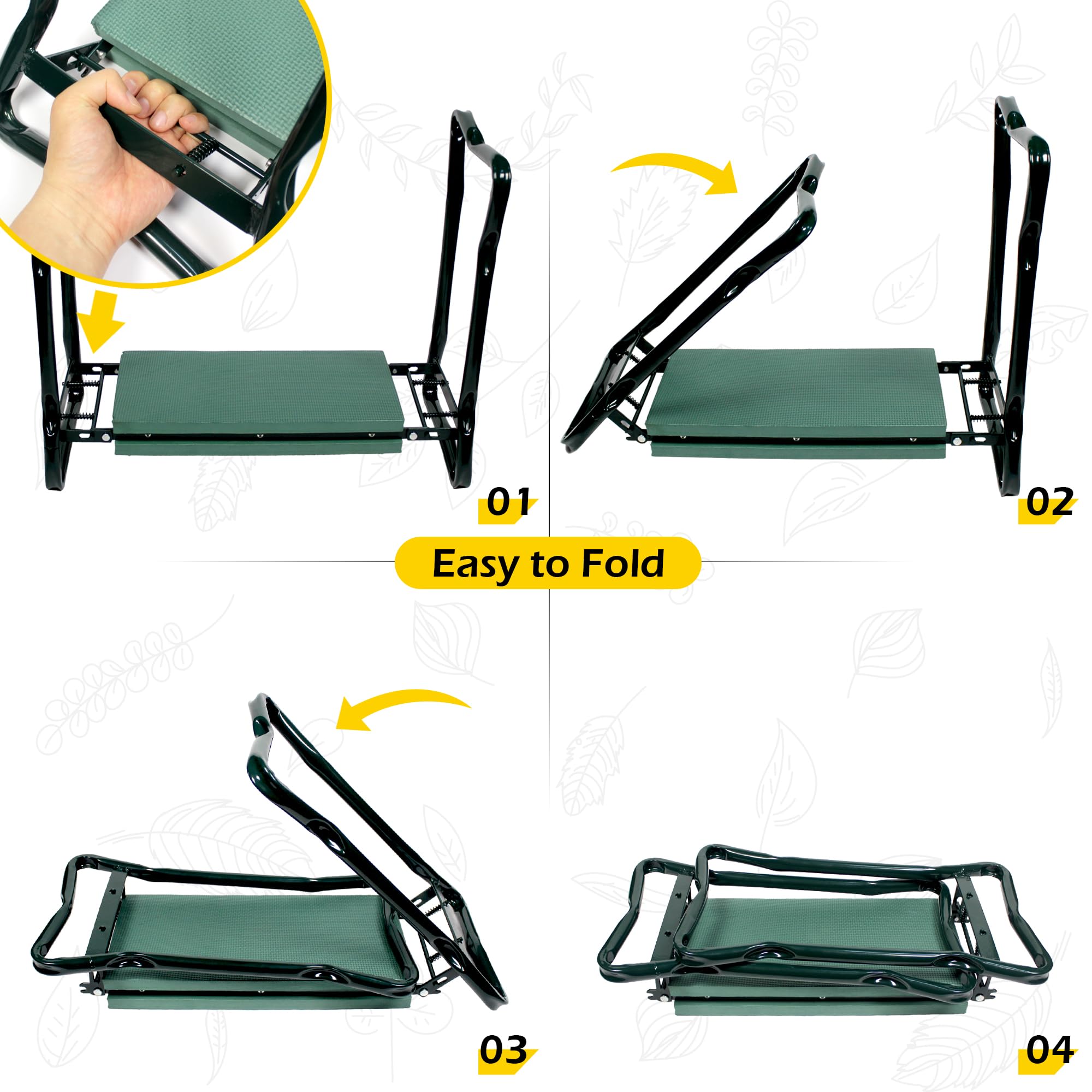 MaxWorks Kneeler and Seat with gardening tools