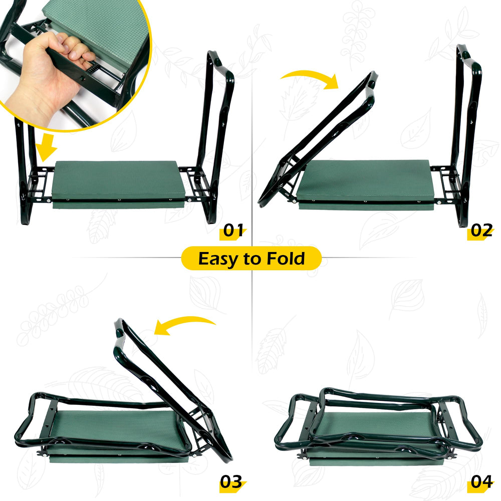 MaxWorks Kneeler and Seat with gardening tools