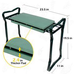 MaxWorks Kneeler showing built-in tool pouch