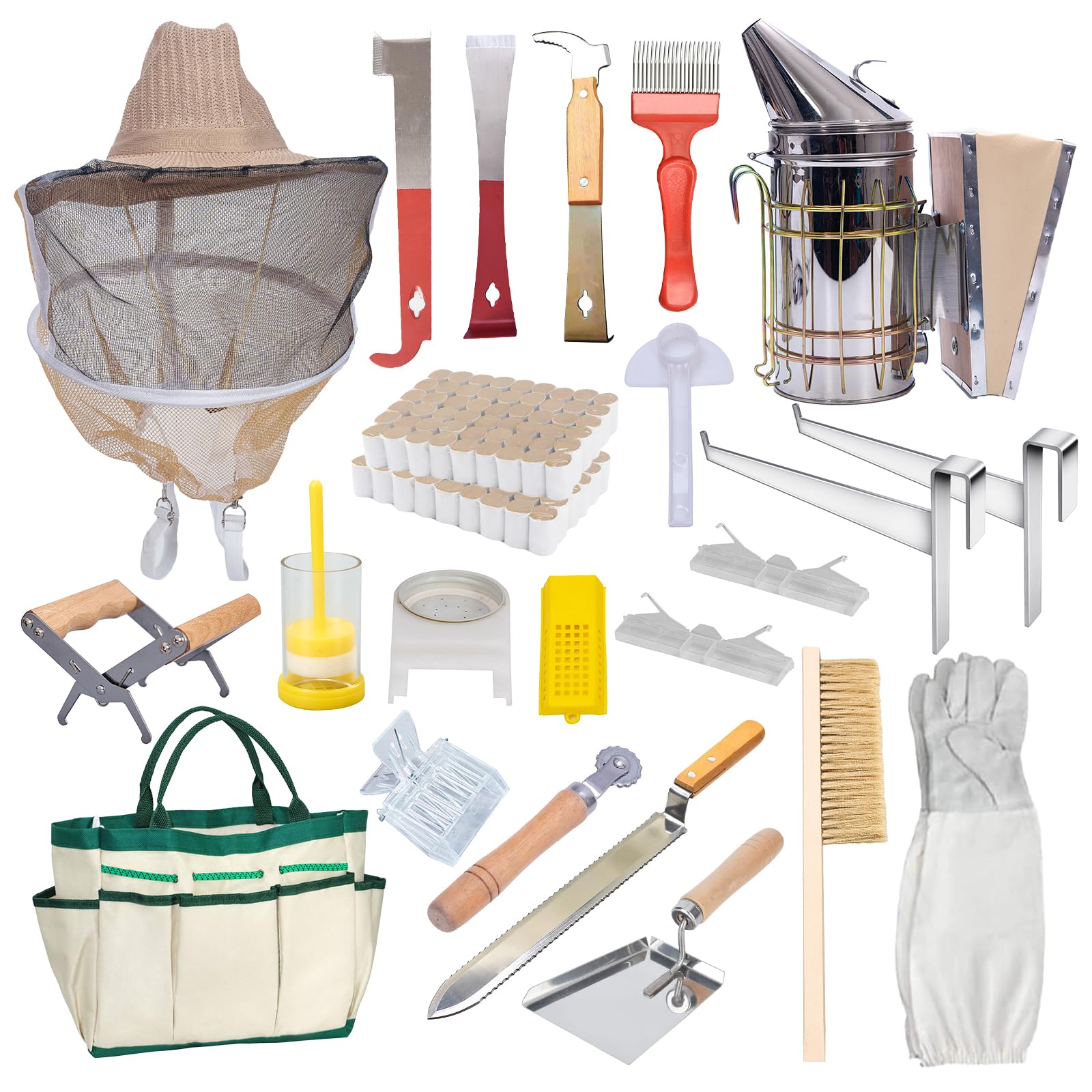MayBee Beekeeping Supplies Starter Kit 24 Pcs complete tool set