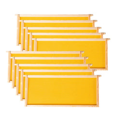 MayBee Deep Brood Beehive Frame front view with yellow wax foundation