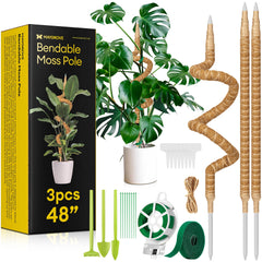 Maygrove 3-Pack 48" Bendable Moss Pole Plant Support front view