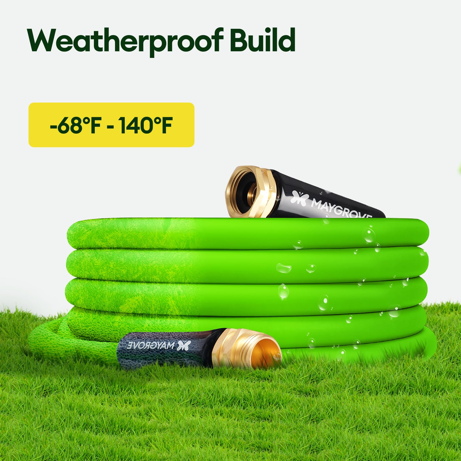 Maygrove garden hose showing kink-resistant feature