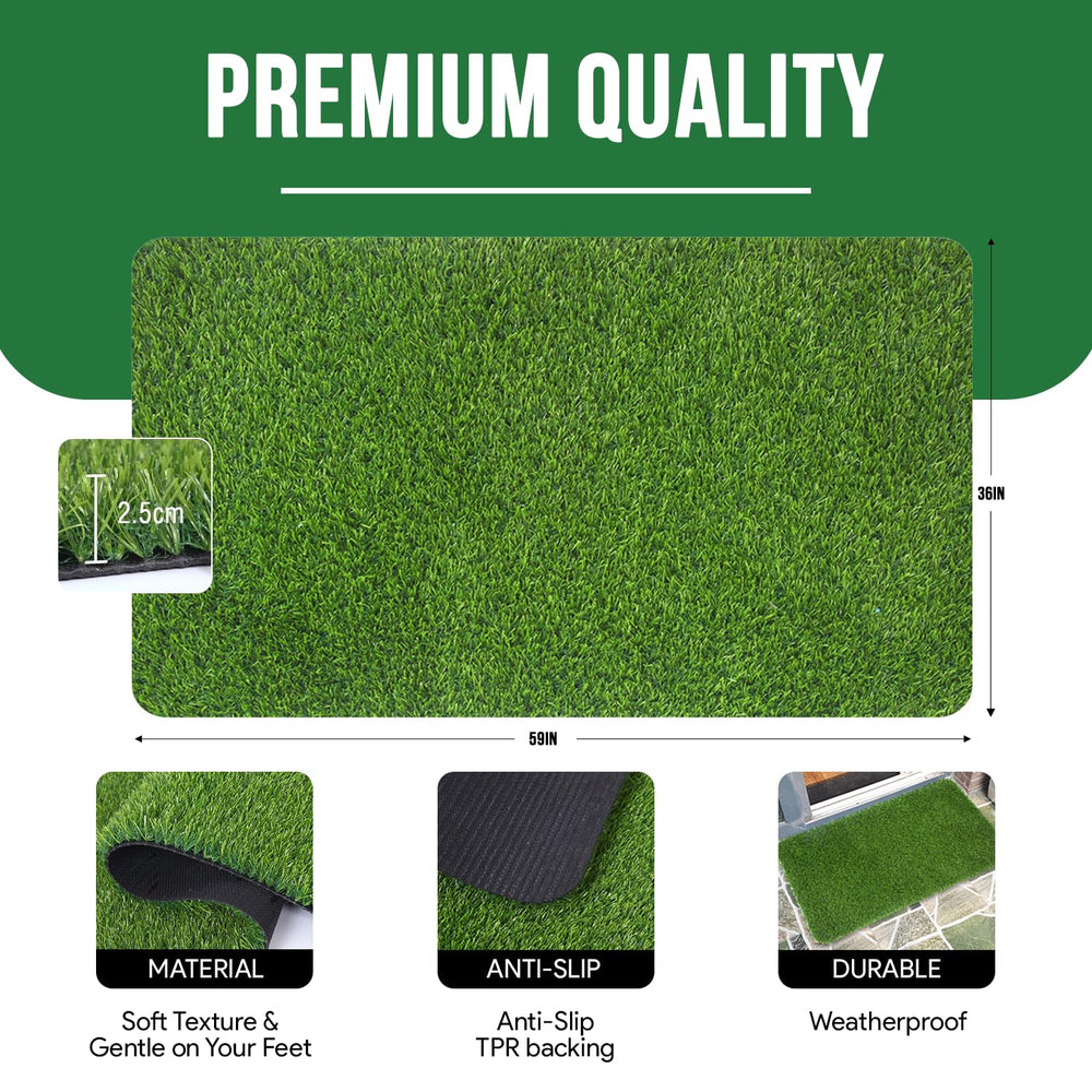 MAYSHINE Artificial Grass Mat on patio with dog