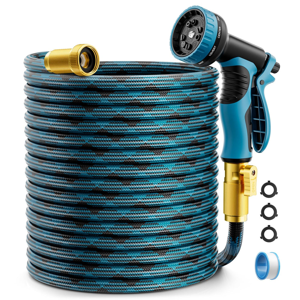 Mbtrong 50 ft garden hose blue model with spray nozzle