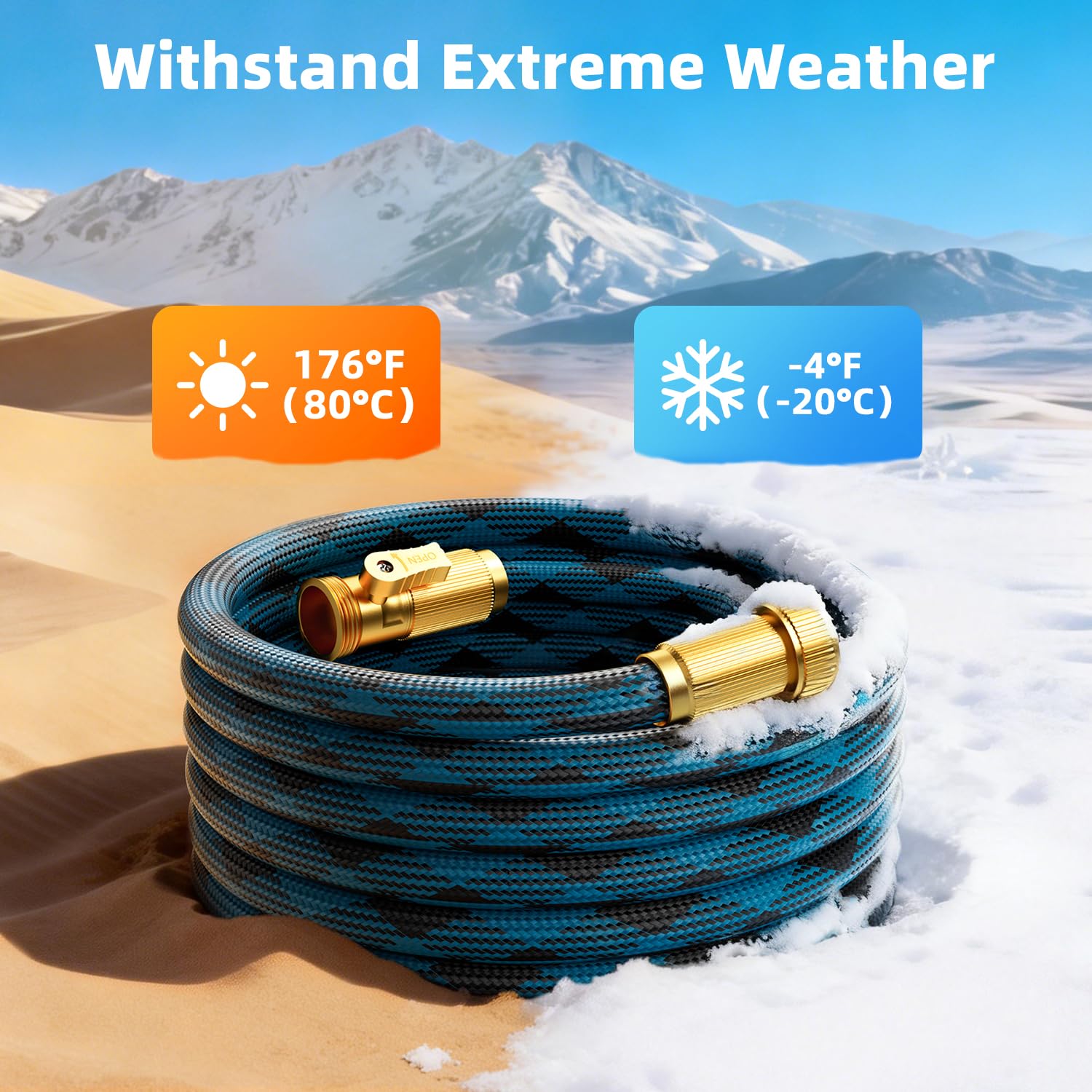 Mbtrong garden hose showing rugged fiber construction