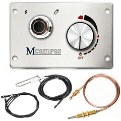 MCAMPAS fire pit burner valve system kit stainless steel control panel
