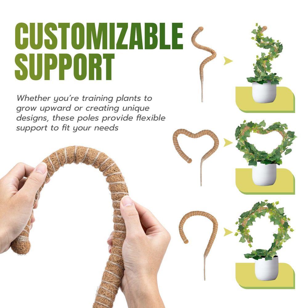 Mcbazel moss pole set with hemp rope and garden ties