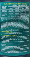 McGrayel Algatec Super Algaecide bottle back view with instructions