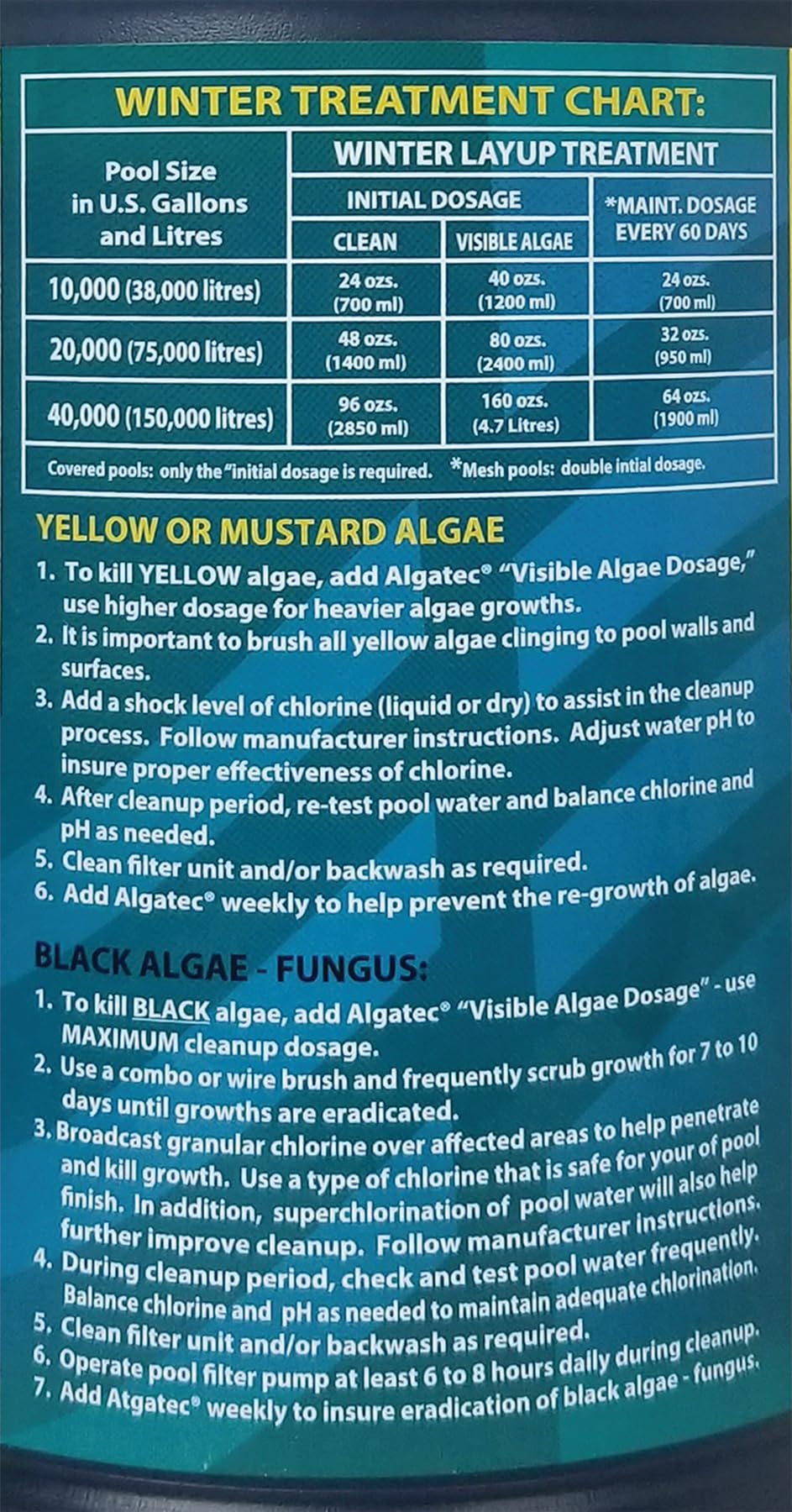 McGrayel Algatec Super Algaecide liquid pour close-up