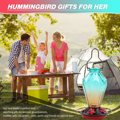 MCHBF Glass Hummingbird Feeder with five feeding ports