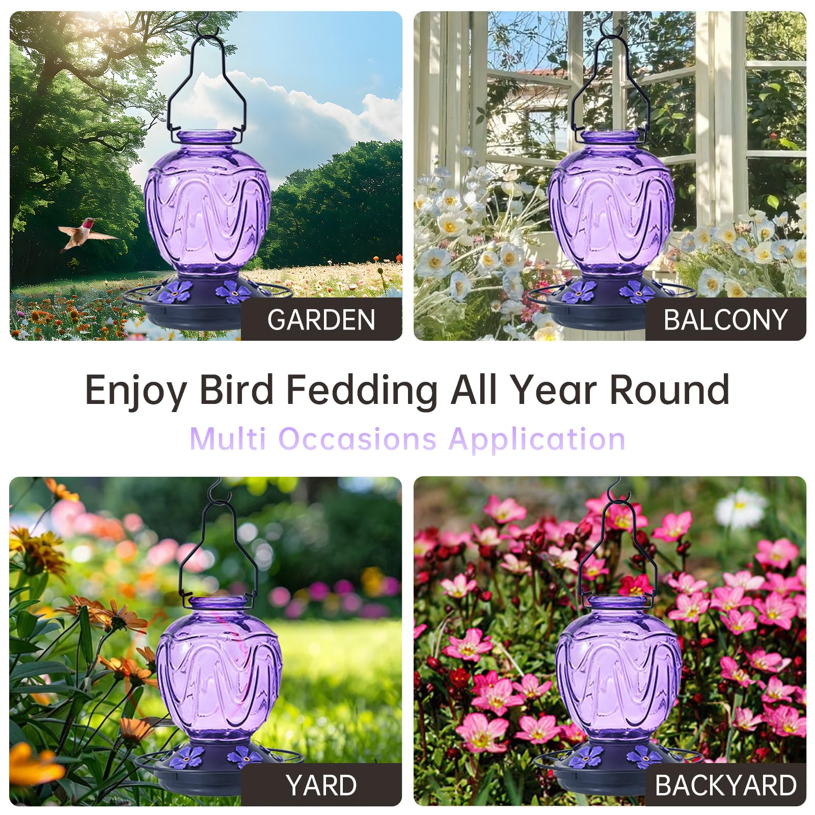 MCHBF Hummingbird Feeder in a backyard setting