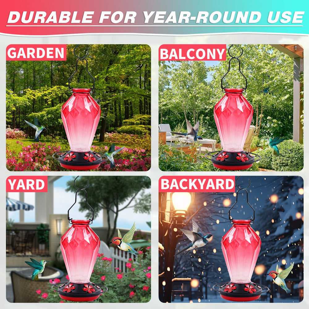 MCHBF Hummingbird Feeder in backyard garden setting