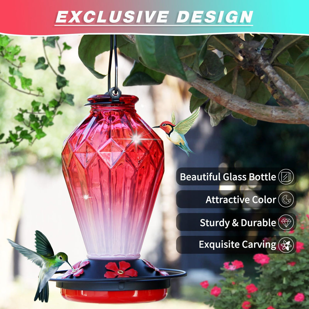 MCHBF Hummingbird Feeder with five flower feeding ports