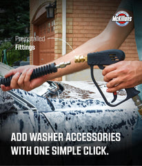 McKillans Pressure Washer Gun in use with foam cannon