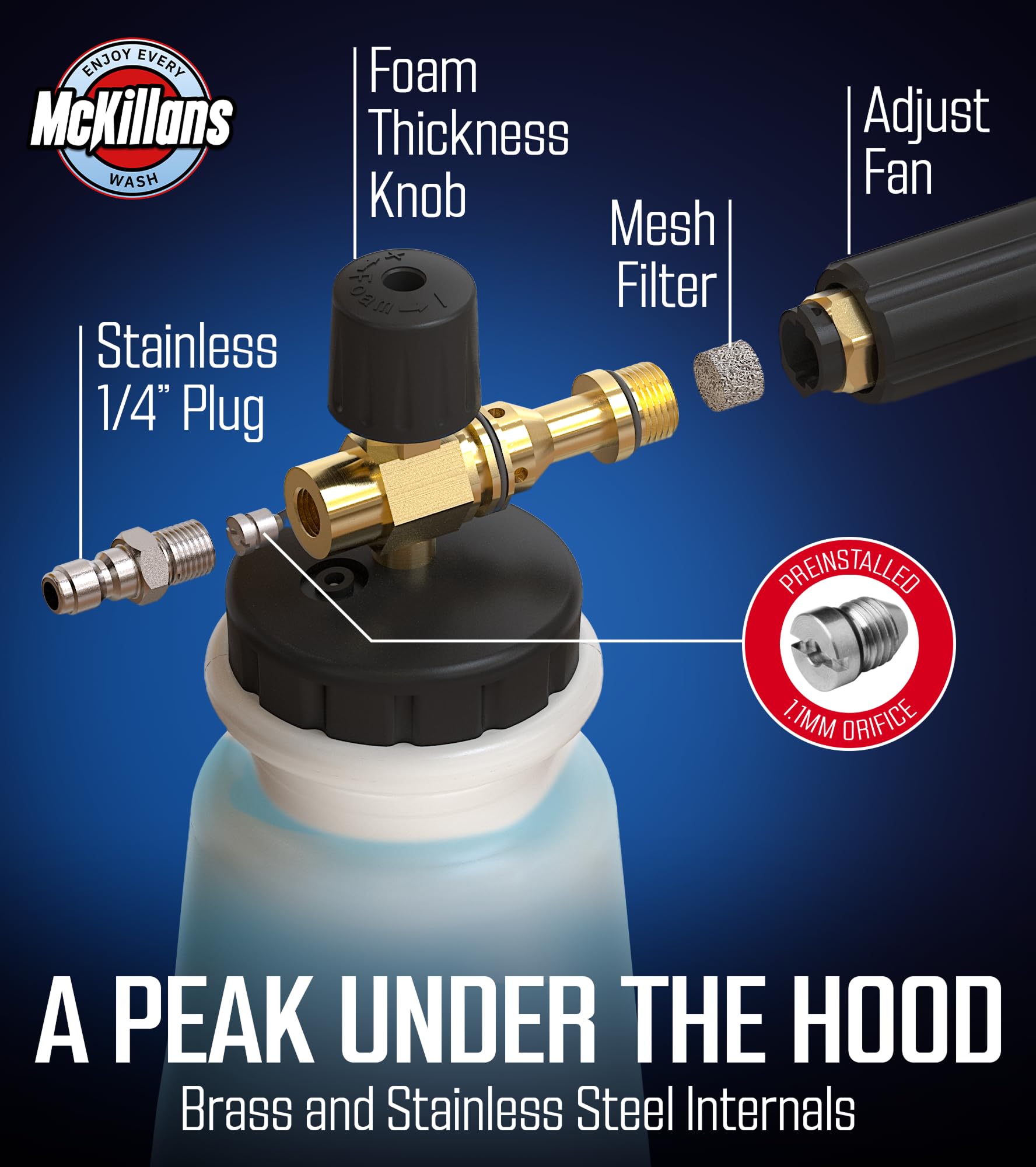 McKillans Pressure Washer Gun with foam in action