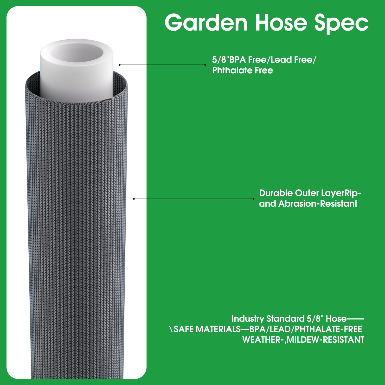 MEACKLE Garden Hose showing solid brass fittings