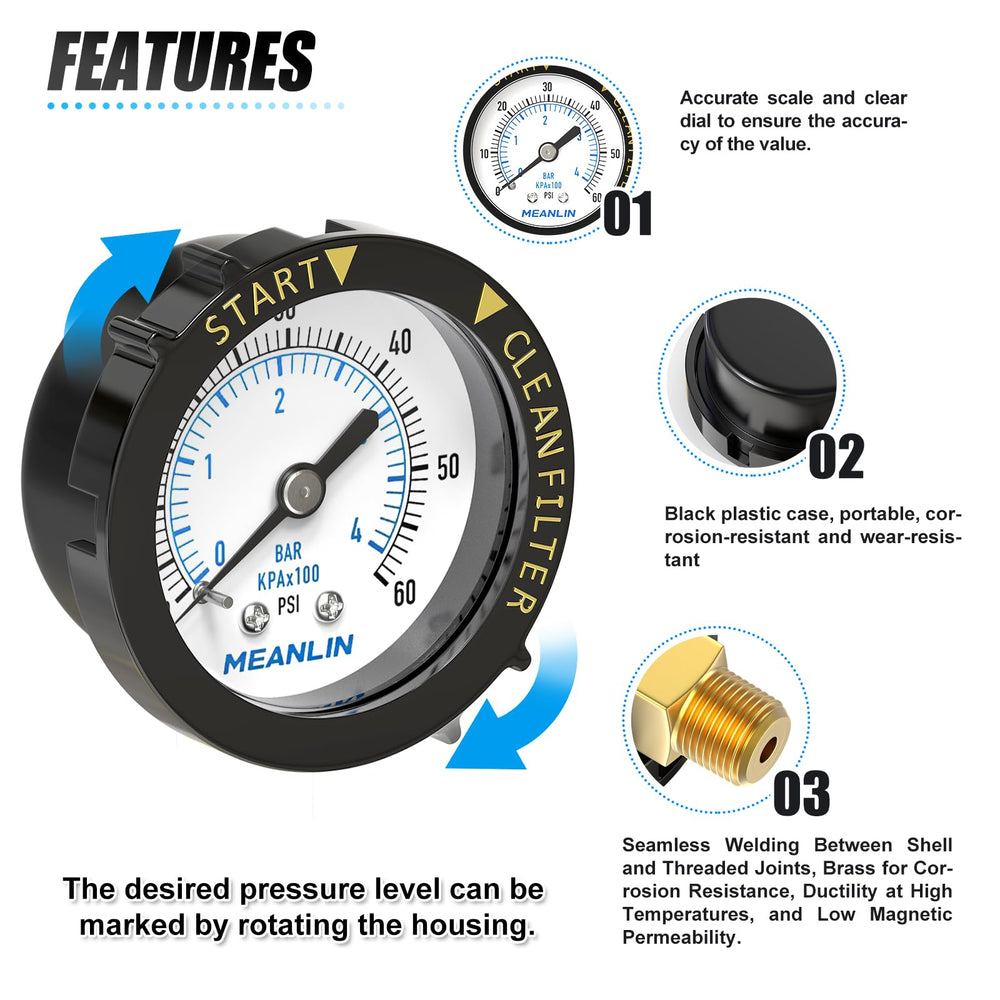 MEANLIN MEASURE pressure gauge installation method view