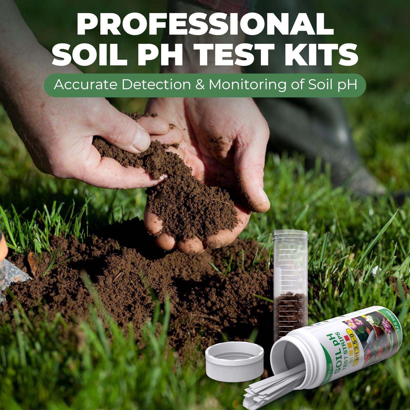Measuring cylinders included in NewTest Soil pH Test Kit